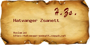 Hatvanger Zsanett névjegykártya